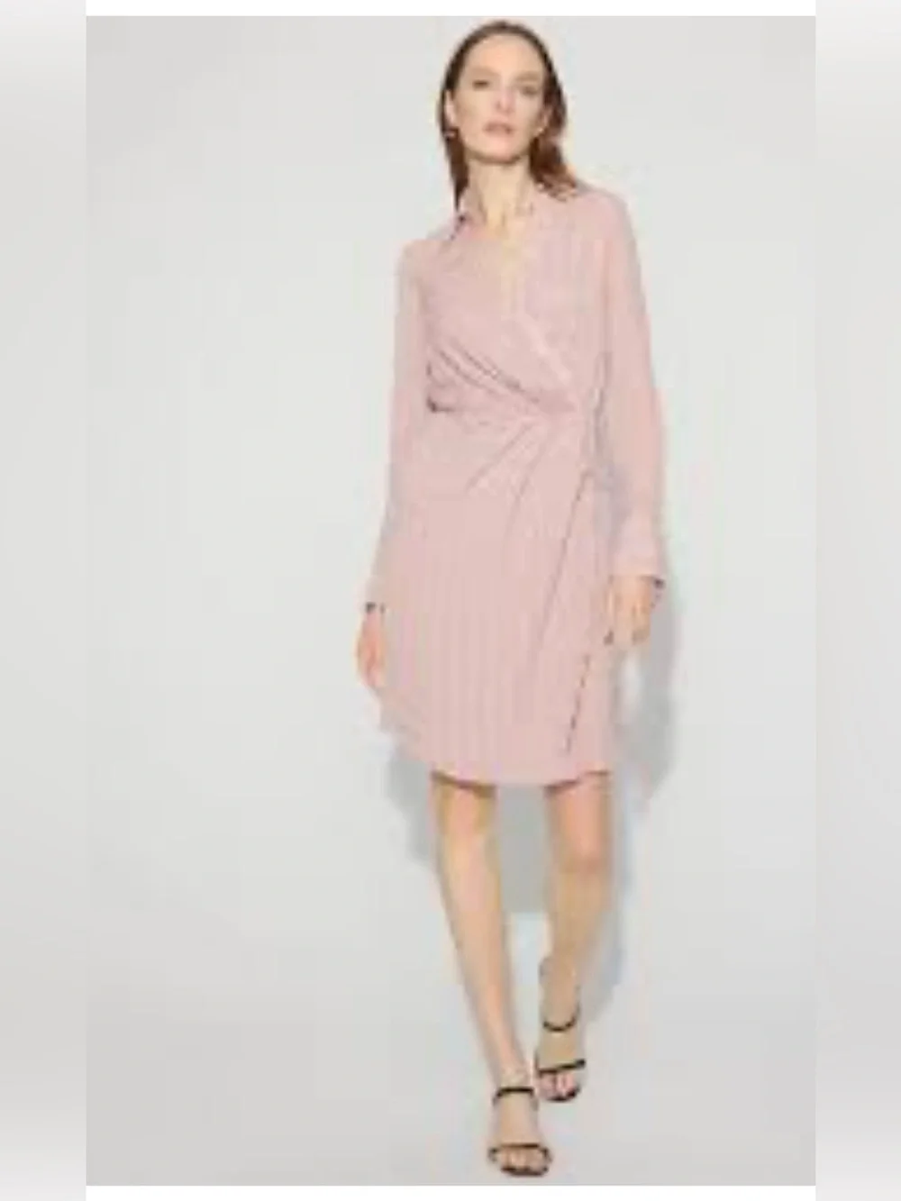 White House Black Market Dusty Mauve Wrap 2 piece dress